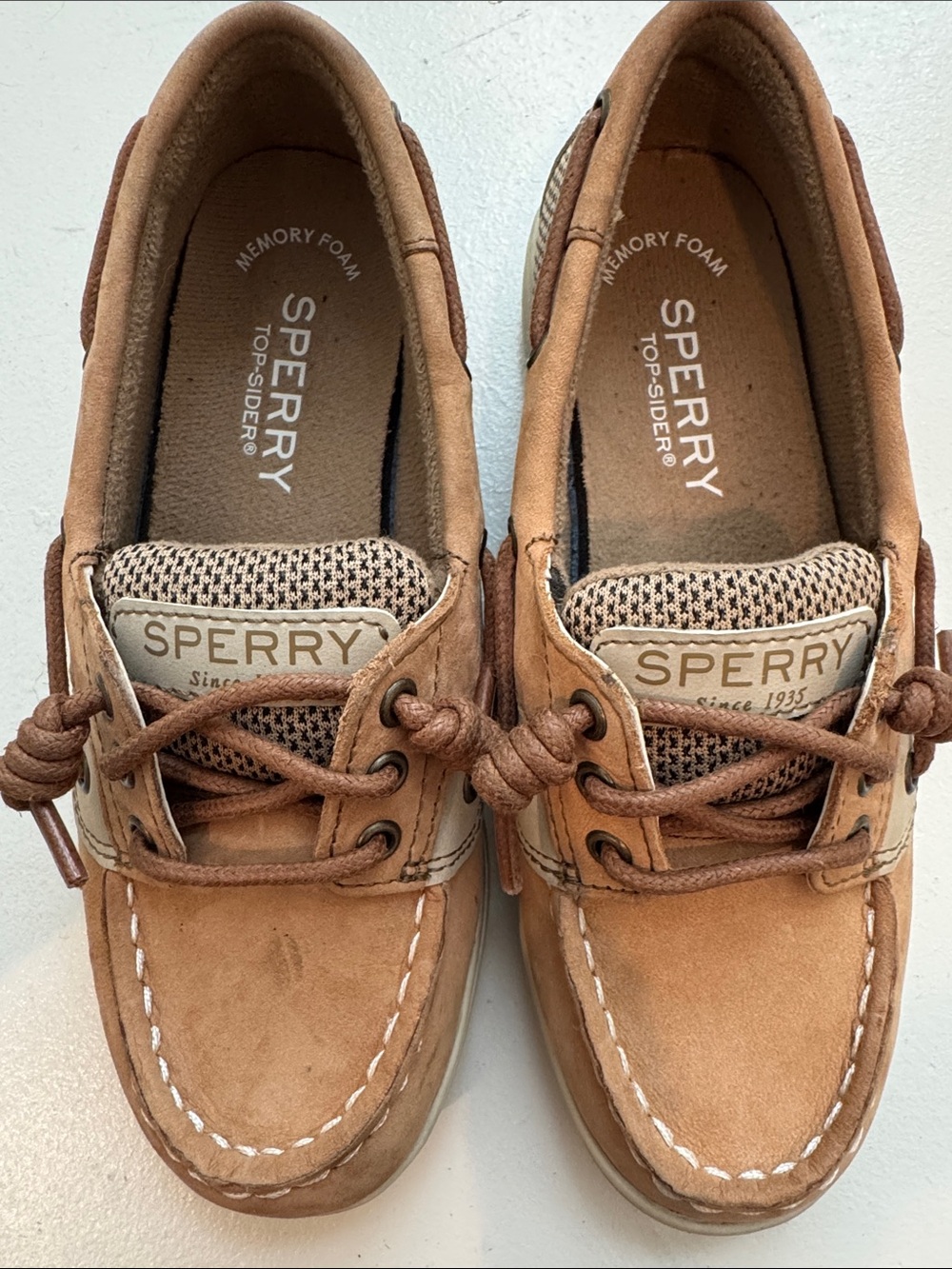 Sperry Kids Boat Shoes in Tan and Cream